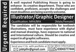 Illustrator And Graphic Desogner Required In Lahore 24 November 2019