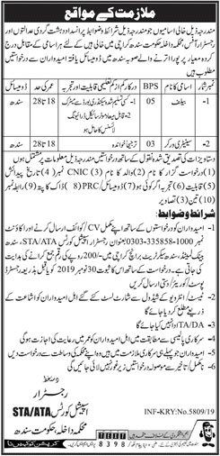 Jobs In Interior Department Govt of Sindh 17 November 2019
