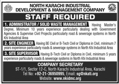 Jobs In North Karachi Industrial Development And Management Company 17 November 2019
