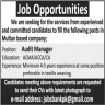 Audit Manager Required In Multan Based Company Jobs 27 December 2019