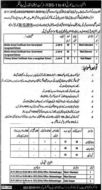 Jobs In District Health Authority Bahawalnagar 13 December 2019
