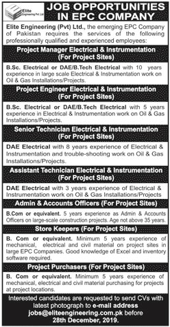 Jobs In Elite Engineering Pvt Limited 22 December 2019