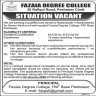 Fazaia Degree College Jobs 28 December 2019