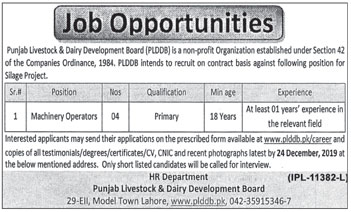 Jobs In Livestock And Dairy Development Department 07 December 2019