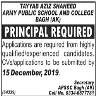 Principal Required In Tayyab Aziz Shaheed Bagh Jobs 01 December 2019