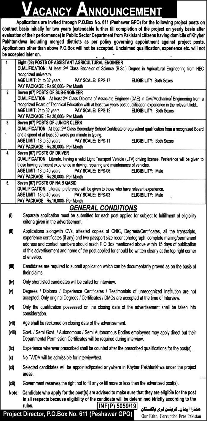 Jobs In Public Sector Department Of Pakistan 09 December 2019