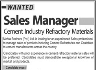 Sales Manager Required In Cement Industry Refractory Materials Jobs 29 December 2019
