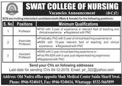 Jobs In Swat College Of Nursing 01 December 2019