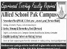 Experienced Teaching Staff Required In Allied School Jobs 19 January 2020