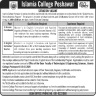 Islamia College Peshawar Jobs 03 January 2020