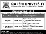 Qarshi Uninversty Jobs 02 February 2020