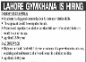 Staff Required In Lahore Gymkhana Jobs 23 February 2020
