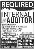 Internal Auditor Required In Hitech Networks 08 March 2020
