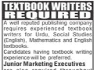 Junior Marketing Executive Required In A Publishing Company Jobs 12 April 2020