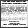 Fatima Jinnah Medical University FJMU Jobs 06 May 2020