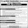 GM Operations Required In Wah Construction Private Limited Jobs 04 June 2020