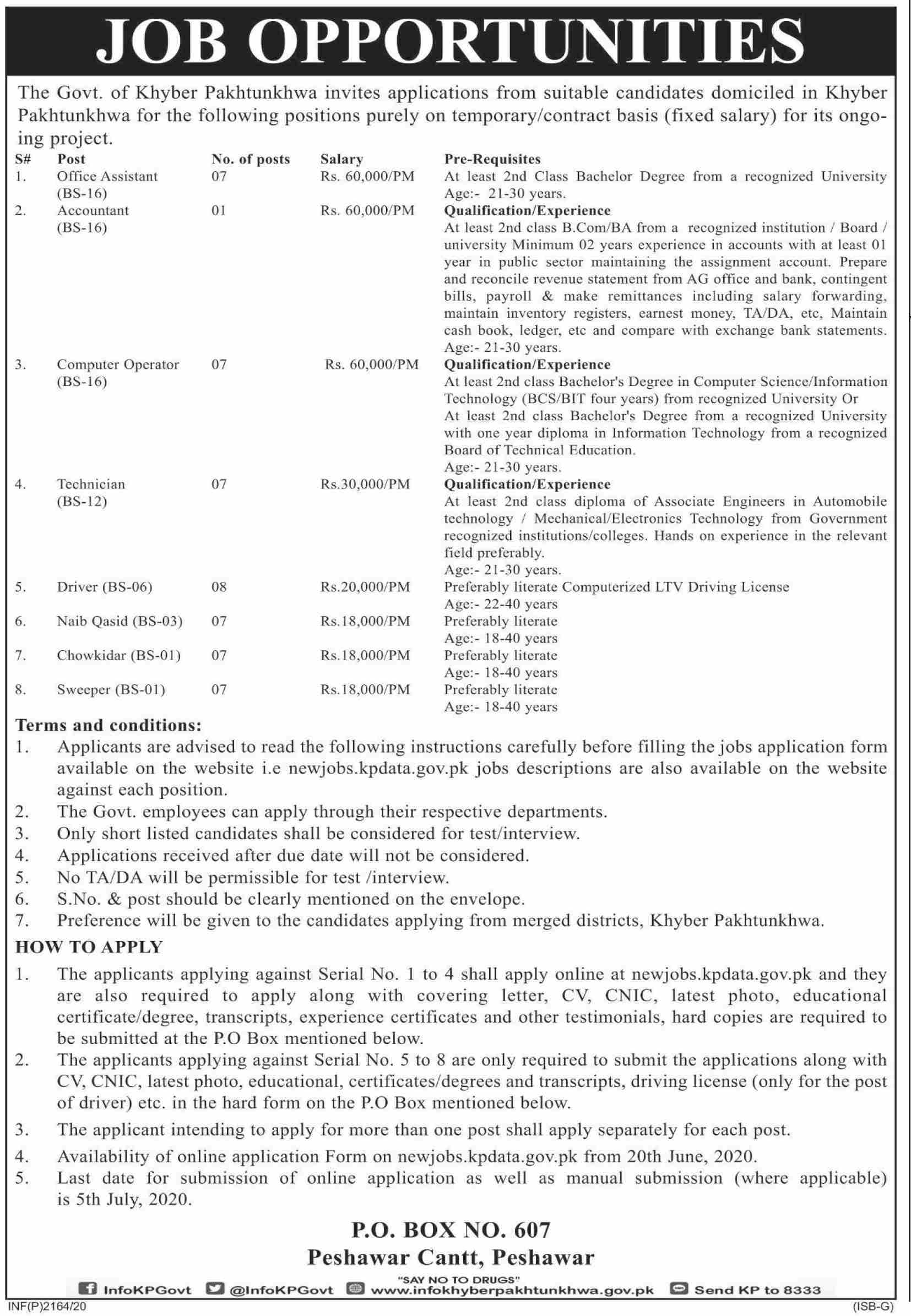 Jobs In Govt of Khyber Pakhtunkhwa 23 June 2020