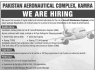 Pakistan Aeronautical Complex Kamra Jobs 10 June 2020
