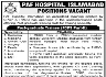 Pakistan Air Force PAF Hospital Islamabad Jobs 29 June 2020