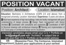 Architect Pak Gulf Islamabad Jobs 14 July 2020
