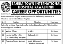 Medical Officer Bahria Town International Hospital Rawalpindi Jobs 14 July 2020