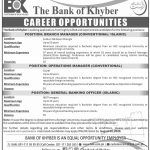 Branch Manager (Conventional/ Islamic) The Bank of Khyber Jobs July 26, 2020