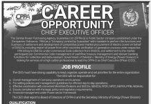 Chief Executive Officer Central Power Purchasing Agency (CPPA) Jobs July 26, 2020