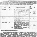 Computer Operator Pakistan Railway Islamabad Jobs July 28, 2020