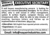 Executive Secretary Manufacturing Concern Jobs 21 July 2020