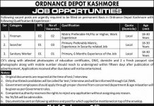 Fireman (BPS-02) Ordnance Depot Kashmore Jobs July 30, 2020