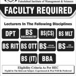 Lecturer Faisalabad Institute of Management and Sciences Jobs July 27, 2020