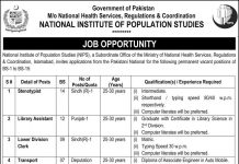 Library Assistant National Institute of Population Studies Jobs 19 July 2020
