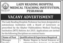 Manager Quality Assurance Lady Reading Hospital Medical Teaching Institution Peshawar Jobs July 28, 2020