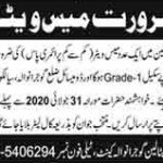Mess Waiter 09 Signal Batalin Gujranwala Cantt Jobs July 28, 2020