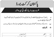 Security Supervisor Pakistan Cricket Board Karachi July 29, 2020