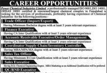 Trade Officer (Import/Export) Power Chemical Industries Limited Faisalabad Jobs July 26, 2020