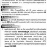 Accountant Foundation University Islamabad Jobs August 09, 2020