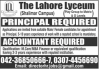 Accountant The Lahore Lyceum Jobs August 13, 2020