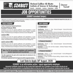 Assistant Professor Shaheed Zulfikar Ali Bhutto Institute of Science & Technology (SZABIST) Jobs August 20, 2020