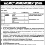 Assistant Professor University of Lakki Marwat Jobs August 10, 2020