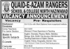 Computer Lab Incharge Quaid-E-Azam Rangers School and College North Nizamabad Jobs August 18, 2020