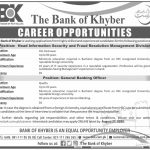 General Banking Officer The Bank of Khyber Quetta Jobs August 15, 2020