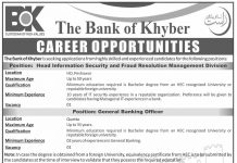 General Banking Officer The Bank of Khyber Quetta Jobs August 15, 2020