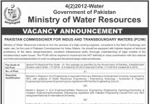 Jobs in Ministry of Water Resources PCIW Islamabad August 29, 2020