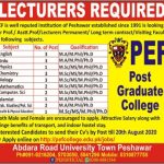 Lecturers PEF College Peshawar Jobs August 16, 2020
