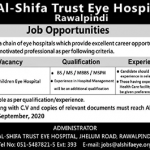 Manager Al-Shifa Trust Eye Hospital Jobs August 24, 2020
