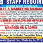 Manager HR and Admin Atlantis Water Faisalabad Jobs August 24, 2020