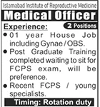 Medical Officer Institute of Reproductive Medicine Islamabad Jobs August 03, 2020