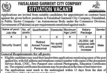 Security Guard Faisalabad Garment City Company August 05, 2020