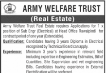 Sub Engineer (Electrical) Army Welfare Trust Jobs August 12, 2020